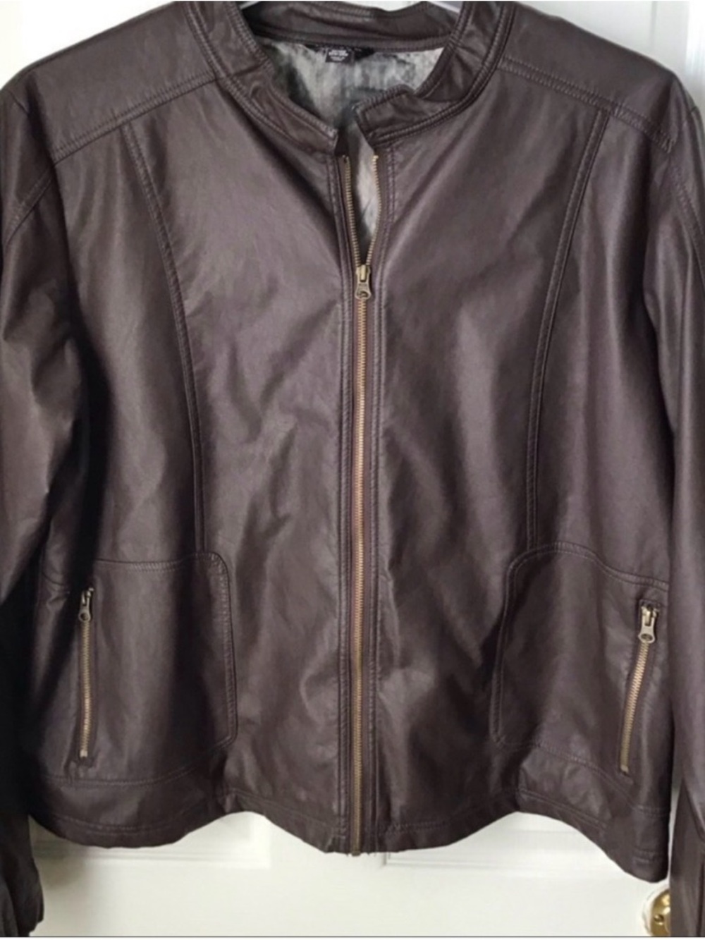 GEORGE: Brown Faux leather jacket coat Size 3X 22/24